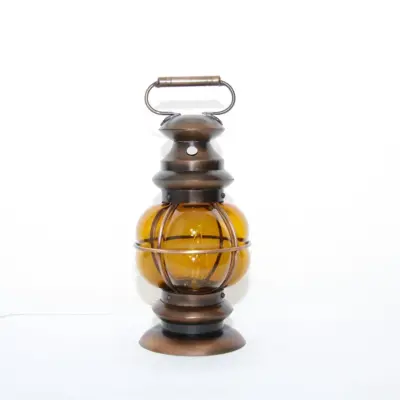 Tischlampe Metallgestell Glas 36cm 80er J Vintage