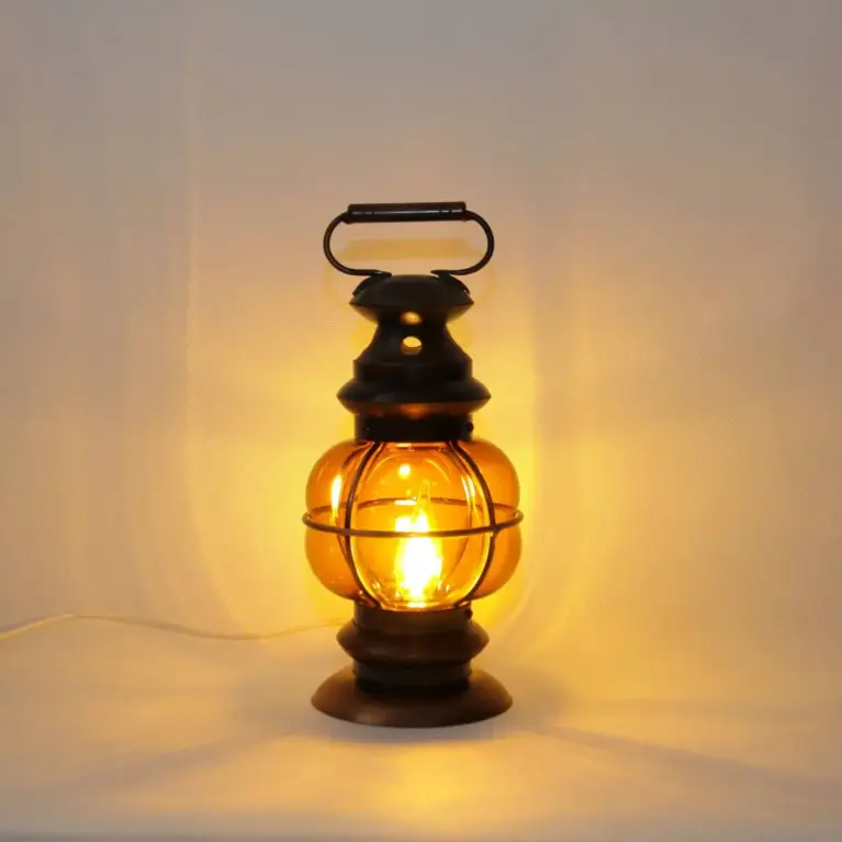Tischlampe Metallgestell Glas 36cm 80er J Vintage