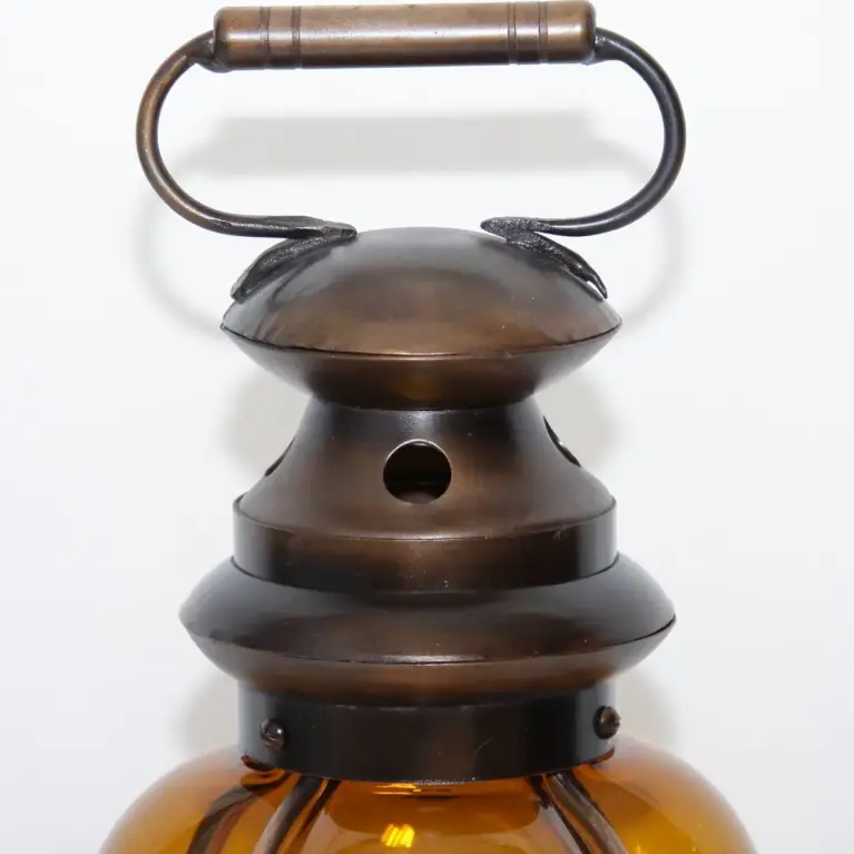 Tischlampe Metallgestell Glas 36cm 80er J Vintage