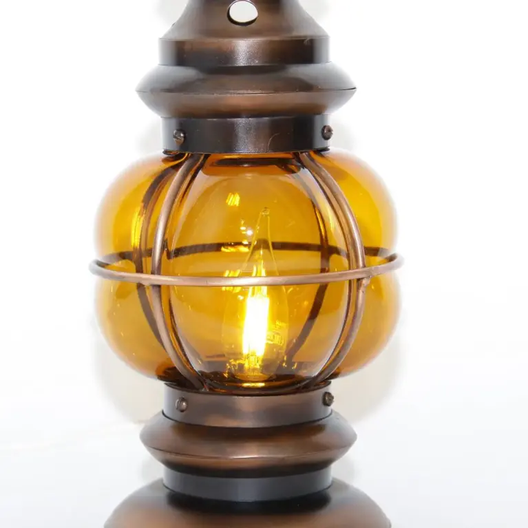 Tischlampe Metallgestell Glas 36cm 80er J Vintage