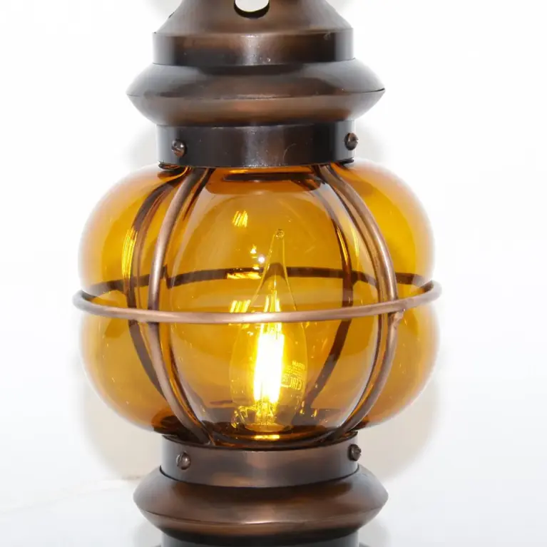 Tischlampe Metallgestell Glas 36cm 80er J Vintage