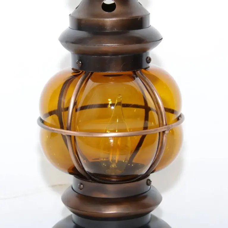 Tischlampe Metallgestell Glas 36cm 80er J Vintage