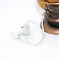 Tischlampe Metallgestell Glas 36cm 80er J Vintage