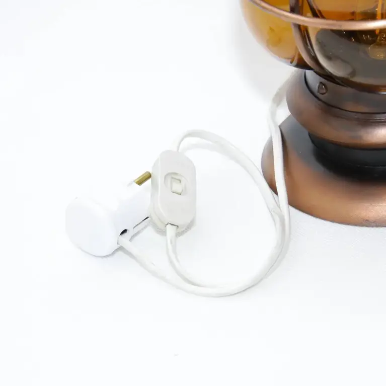 Tischlampe Metallgestell Glas 36cm 80er J Vintage