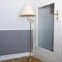 Stehlampe Messing Gold Beige 136cm 80er J Vintage