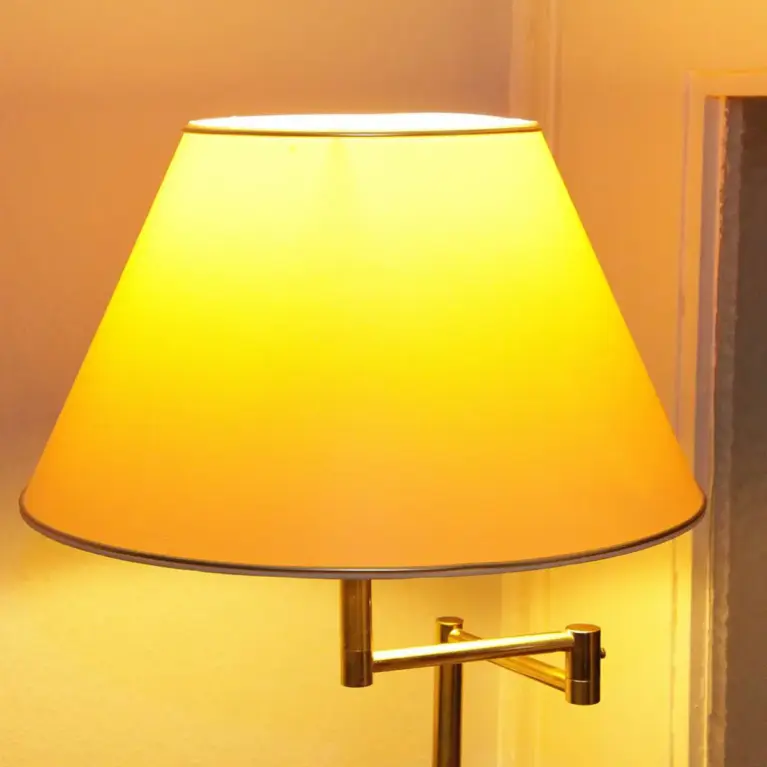 Stehlampe Messing Gold Beige 136cm 80er J Vintage