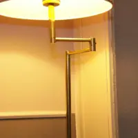 Stehlampe Messing Gold Beige 136cm 80er J Vintage