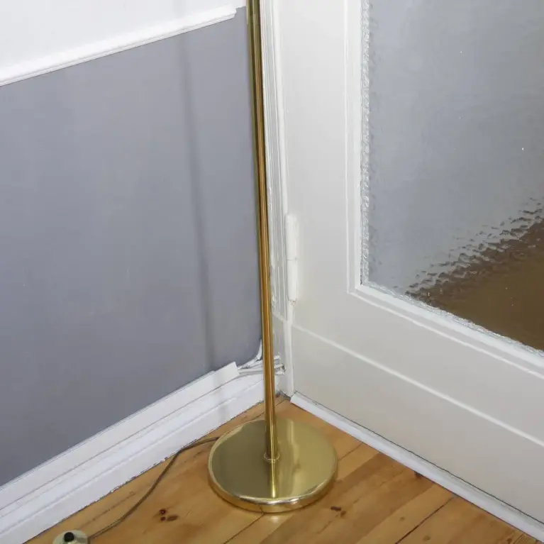 Stehlampe Messing Gold Beige 136cm 80er J Vintage