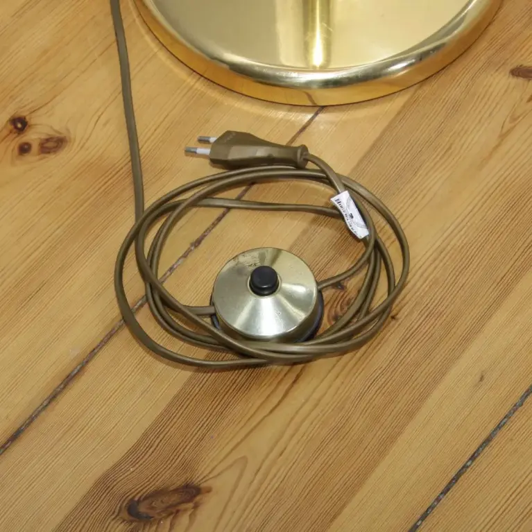 Stehlampe Messing Gold Beige 136cm 80er J Vintage