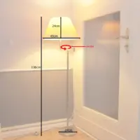 Stehlampe Messing Gold Beige 136cm 80er J Vintage