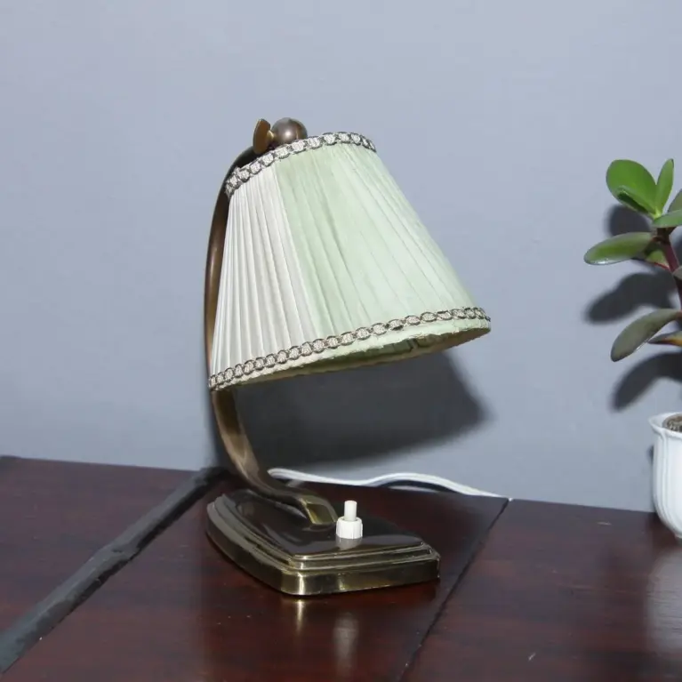 Schreibtischlampe Nachttischlampe 1960 Jahre Messing Antik