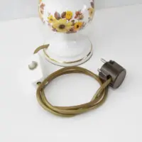 Petroleumlampe Glasschirm Opalglas Grün Porzellan 70er J Vintage