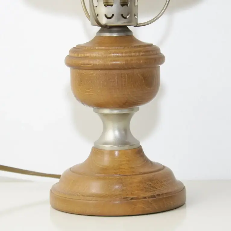 Petroleumlampe Glasschirm Opalglas Creme 1980er J Vintage
