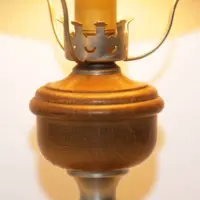 Petroleumlampe Glasschirm Opalglas Creme 1980er J Vintage