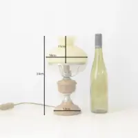 Petroleumlampe Glasschirm Opalglas Creme 1980er J Vintage