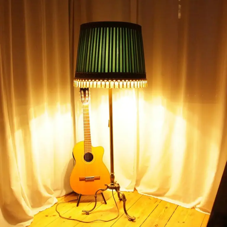 Stehlampe Messing Massiv 155cm Kunstglasperlen 70er J Vintage