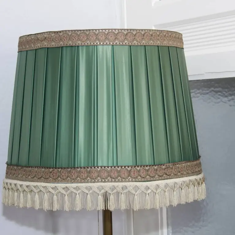 Stehlampe Messing Massiv 155cm Kunstglasperlen 70er J Vintage