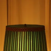 Stehlampe Messing Massiv 155cm Kunstglasperlen 70er J Vintage