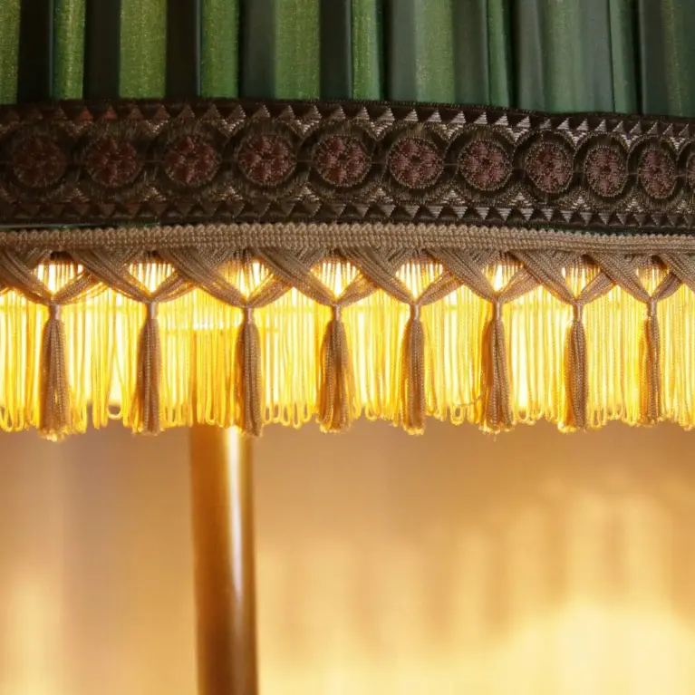 Stehlampe Messing Massiv 155cm Kunstglasperlen 70er J Vintage