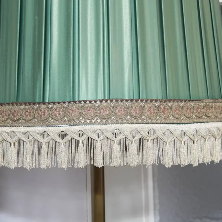 Stehlampe Messing Massiv 155cm Kunstglasperlen 70er J Vintage