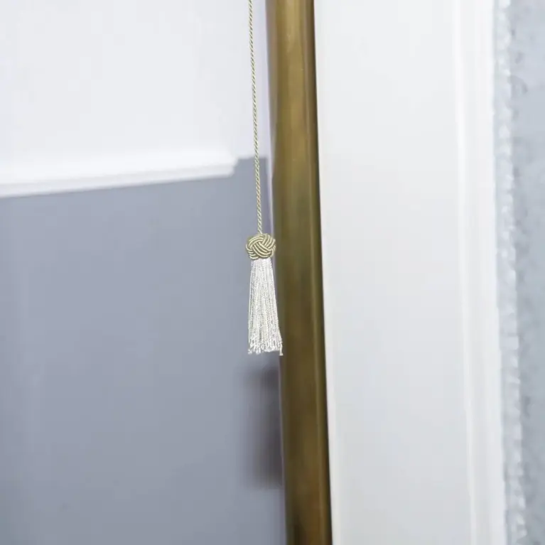 Stehlampe Messing Massiv 155cm Kunstglasperlen 70er J Vintage