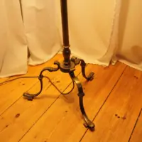 Stehlampe Messing Massiv 155cm Kunstglasperlen 70er J Vintage