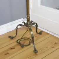 Stehlampe Messing Massiv 155cm Kunstglasperlen 70er J Vintage