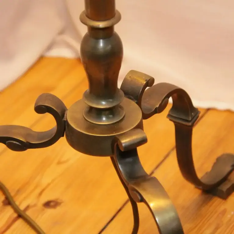 Stehlampe Messing Massiv 155cm Kunstglasperlen 70er J Vintage