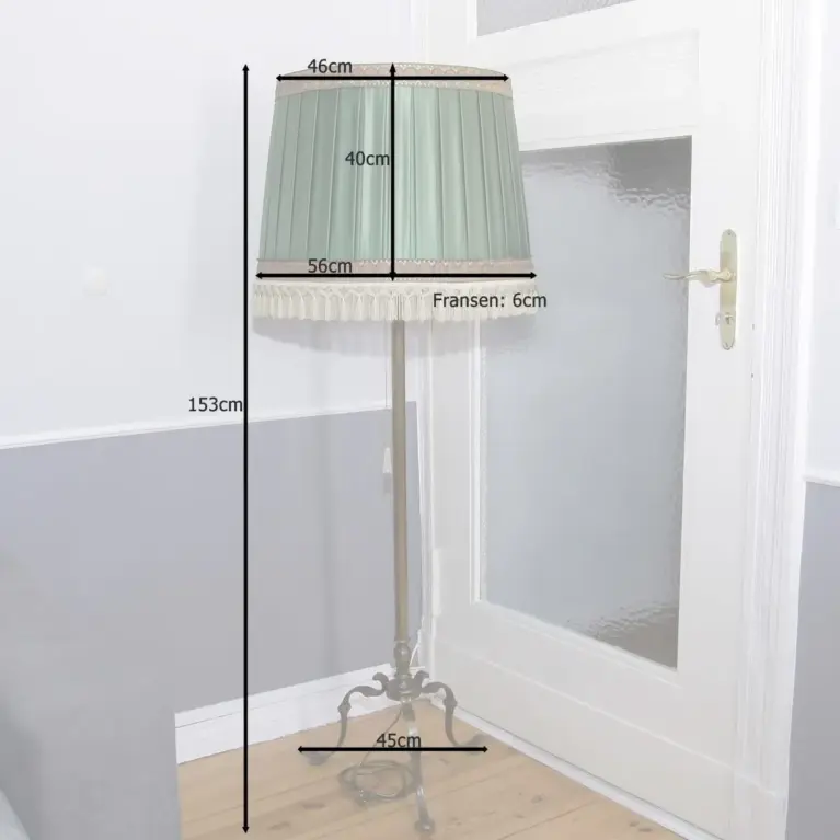 Stehlampe Messing Massiv 155cm Kunstglasperlen 70er J Vintage