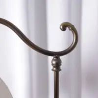 Stehlampe Messing Antik-Gold Beige 1970er J Vintage