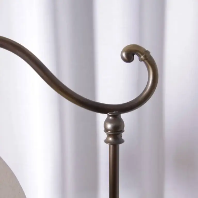 Stehlampe Messing Antik-Gold Beige 1970er J Vintage