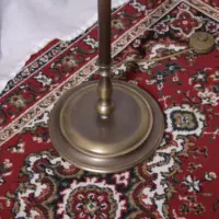 Stehlampe Messing Antik-Gold Beige 1970er J Vintage