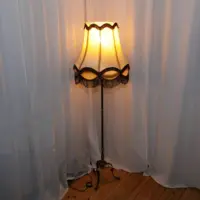 Stehlampe Messing Massiv 158cm Fransen 1970er J Vintage