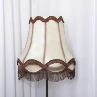 Stehlampe Messing Massiv 158cm Fransen 1970er J Vintage