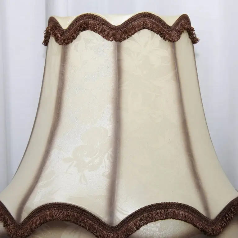 Stehlampe Messing Massiv 158cm Fransen 1970er J Vintage