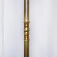 Stehlampe Messing Massiv 158cm Fransen 1970er J Vintage