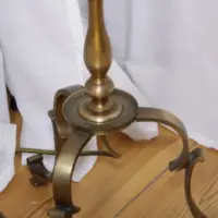 Stehlampe Messing Massiv 158cm Fransen 1970er J Vintage