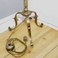 Stehlampe Messing Massiv 158cm Fransen 1970er J Vintage