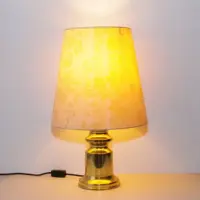 Tischlampe Messing Muster 55cm 1980er J Vintage