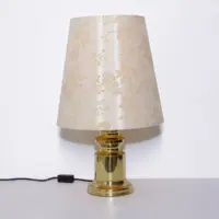 Tischlampe Messing Muster 55cm 1980er J Vintage