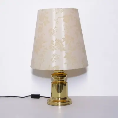 Tischlampe Messing Muster 55cm 1980er J Vintage