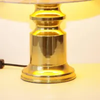 Tischlampe Messing Muster 55cm 1980er J Vintage