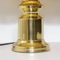 Tischlampe Messing Muster 55cm 1980er J Vintage