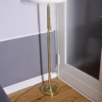 Stehlampe Messing Weiß Gold 160cm 1990er Jahre Vintage