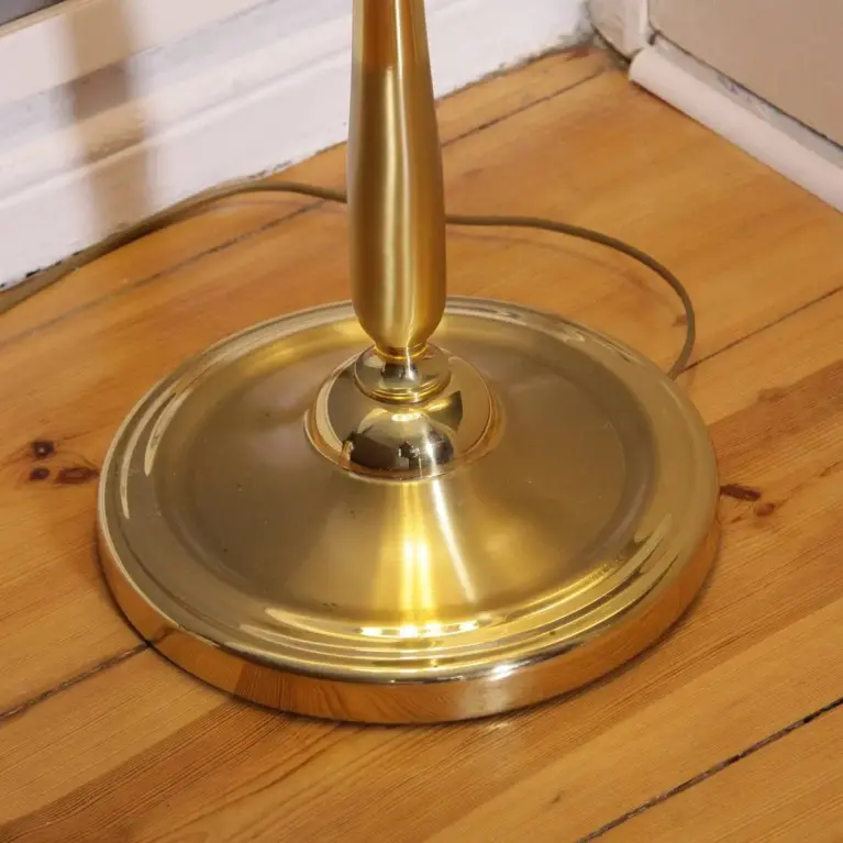 Stehlampe Messing Weiß Gold 160cm 1990er Jahre Vintage