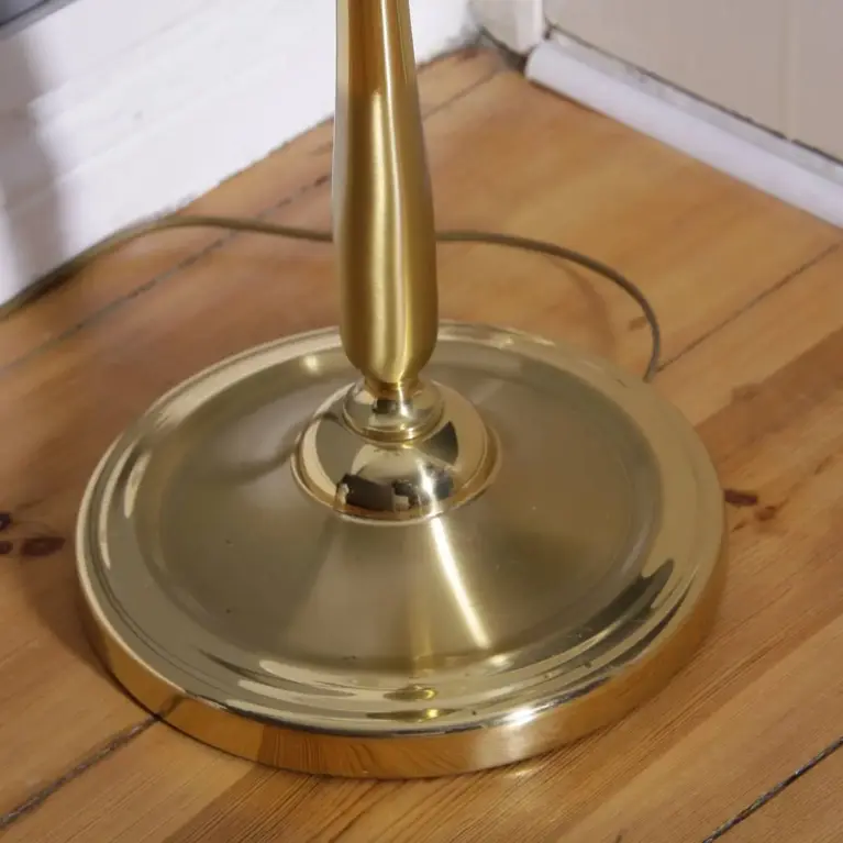 Stehlampe Messing Weiß Gold 160cm 1990er Jahre Vintage