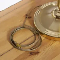 Stehlampe Messing Weiß Gold 160cm 1990er Jahre Vintage
