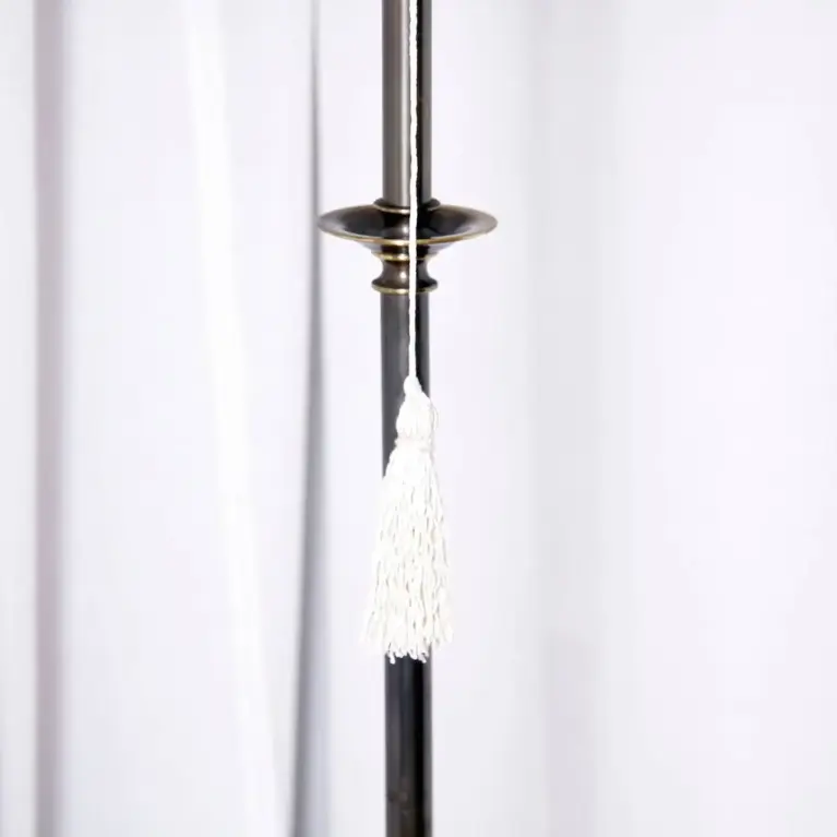 Stehlampe Messing Massiv 155cm Kunstglasperlen 70er J Vintage