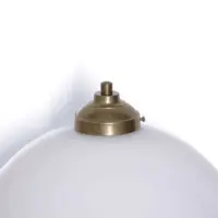 Tischlampe Glasschirm Opalglas Glasperlen 55cm 70er J Vintage