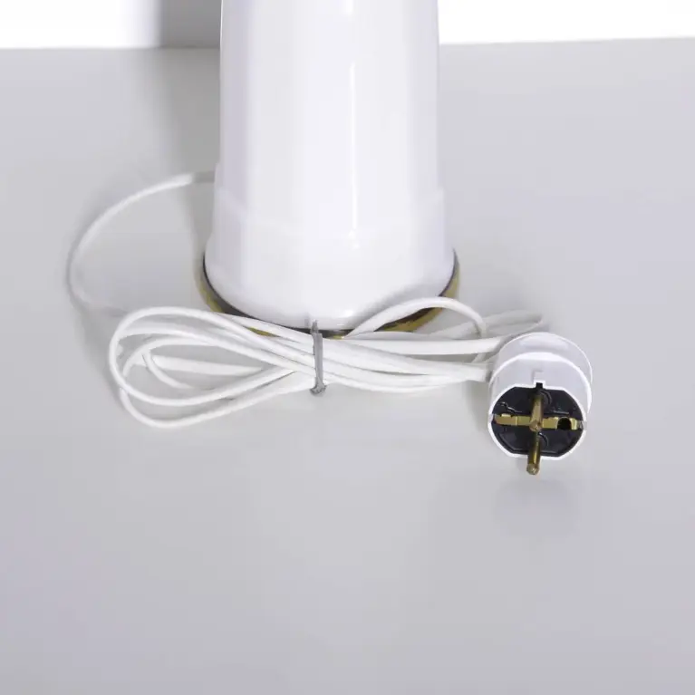 Tischlampe Glasschirm Opalglas Glasperlen 55cm 70er J Vintage